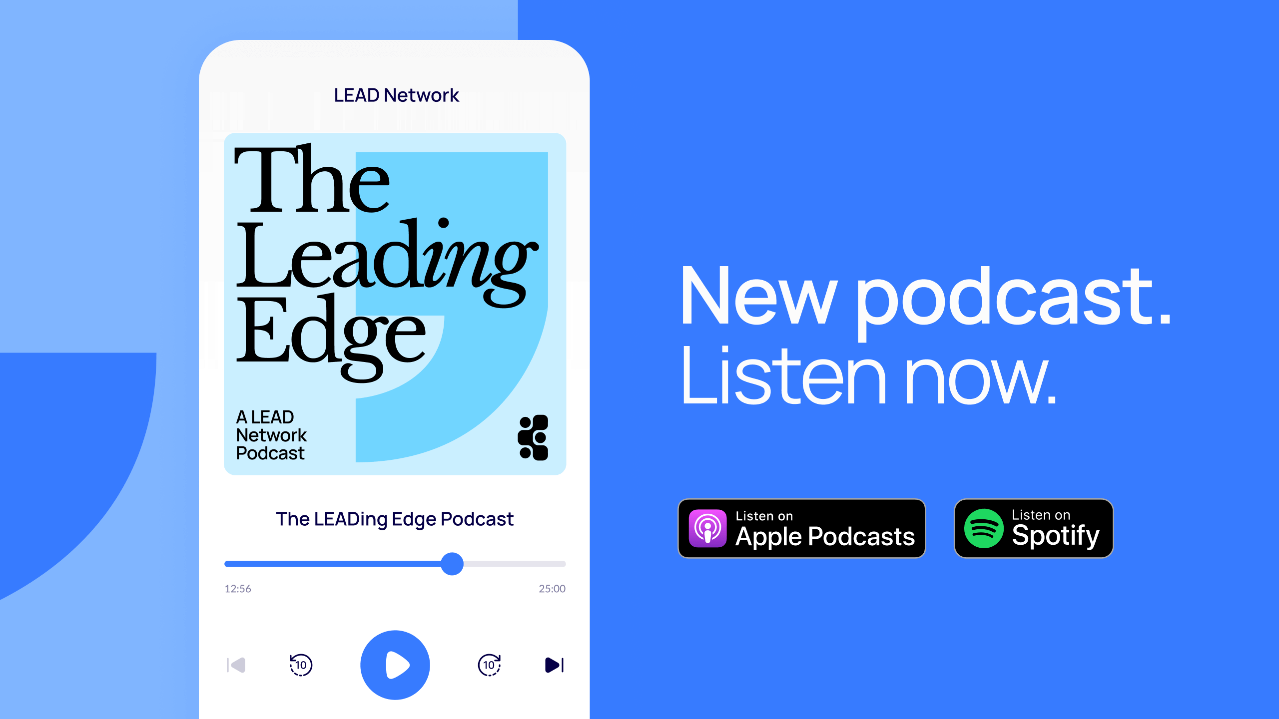 iPhone mockup of The LEADing Edge podcast