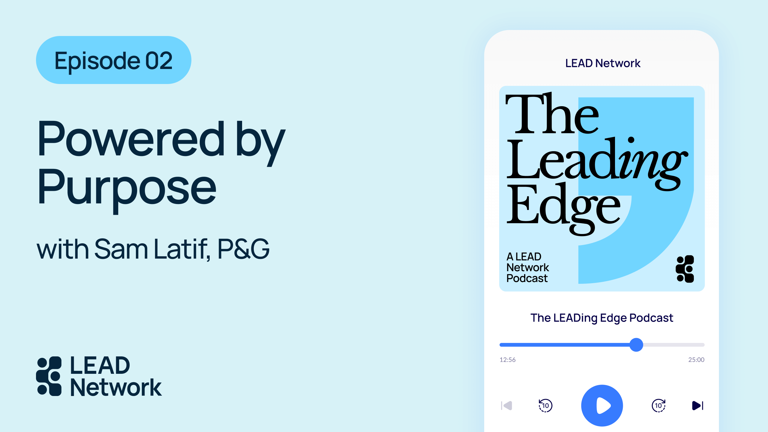 iPhone mockup of The LEADing Edge podcast