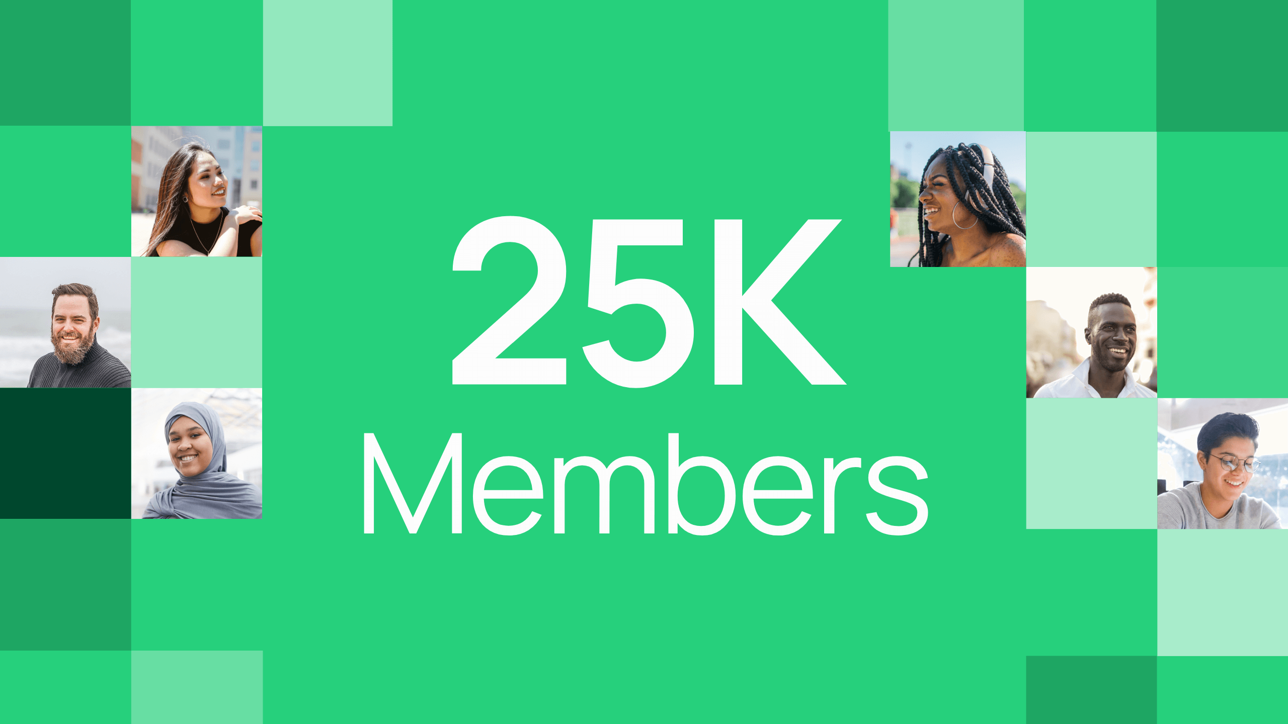 collage of members to celebrate reaching 250000 members